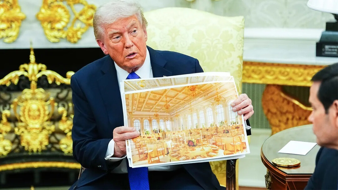 Trump Unveils Bold 47-Story Presidential Memorial Featuring Golden Statues; Court Halts White House Expansion