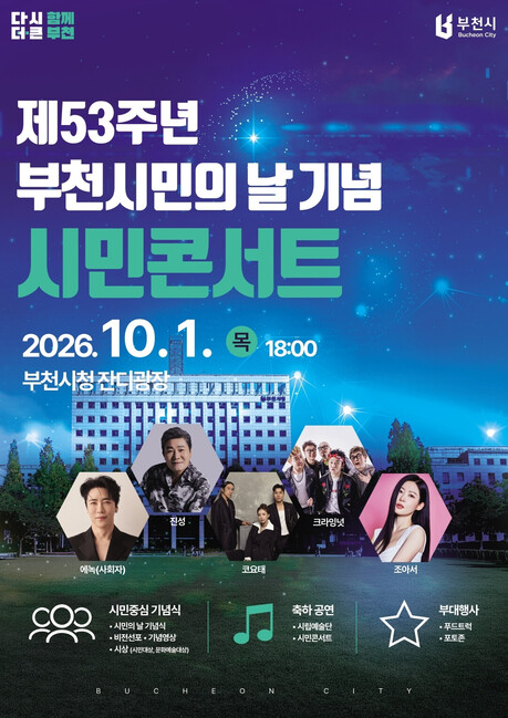 Bucheon City to Host the '53rd Citizens' Day Commemorative Ceremony and Citizens' Concert' on October 1st